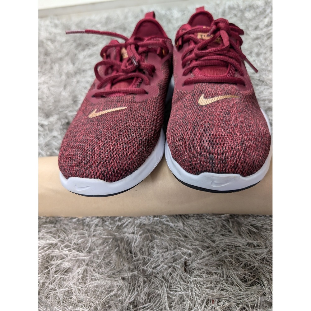 Nike Womens Flex TR 9 Training Shoes Maroon Gold AQ7491-601 Size 8